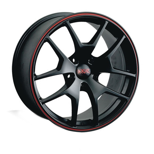 XR518P-1555-2BR / XXR 518  15x5.5 INCH - ET40 - 114.3x5 PCD - MATT BLACK+ RED PINLINE