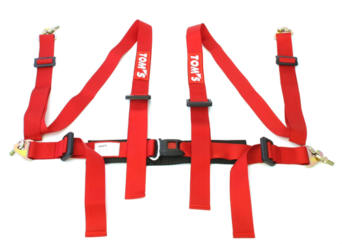 BC-4PH-TOMS-RD / TOMS 4 POINT HARNESS - RED 2 INCH WEBBING