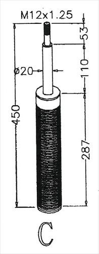 D2-WP-C50 / D2 RACING SPORT REPLACEMENT STRUT TYPE C 50mm ( CLICK - SEE DESCRIPTION)