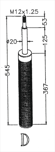 D2-WP-D52 / D2 RACING SPORT REPLACEMENT STRUT TYPE D 52mm ( CLICK - SEE DESCRIPTION)