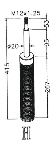 D2-WP-H52 / D2 RACING SPORT REPLACEMENT STRUT TYPE H 52mm ( CLICK - SEE DESCRIPTION)