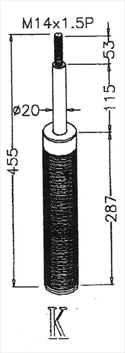 D2-WP-K52 / D2 RACING SPORT REPLACEMENT STRUT TYPE K 52mm ( CLICK - SEE DESCRIPTION)