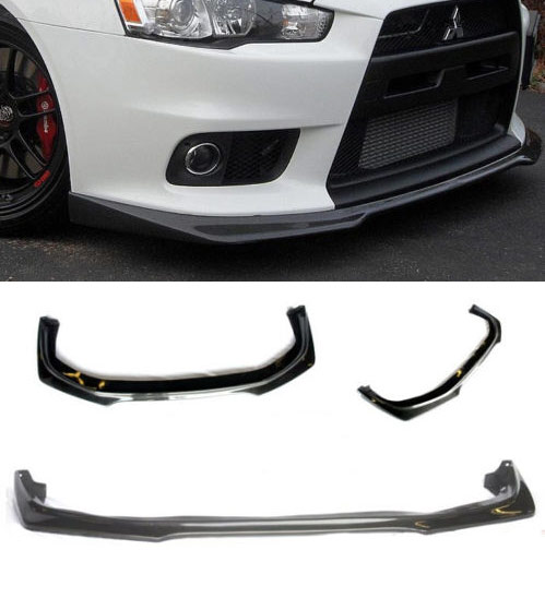 M2-EVOXRA-FL-C / RALLIART TYPE EVO 10 CARBON FIBRE FRONT SPLITTER - EVO 10 ONLY - H1 TYPE (Thin Profile)