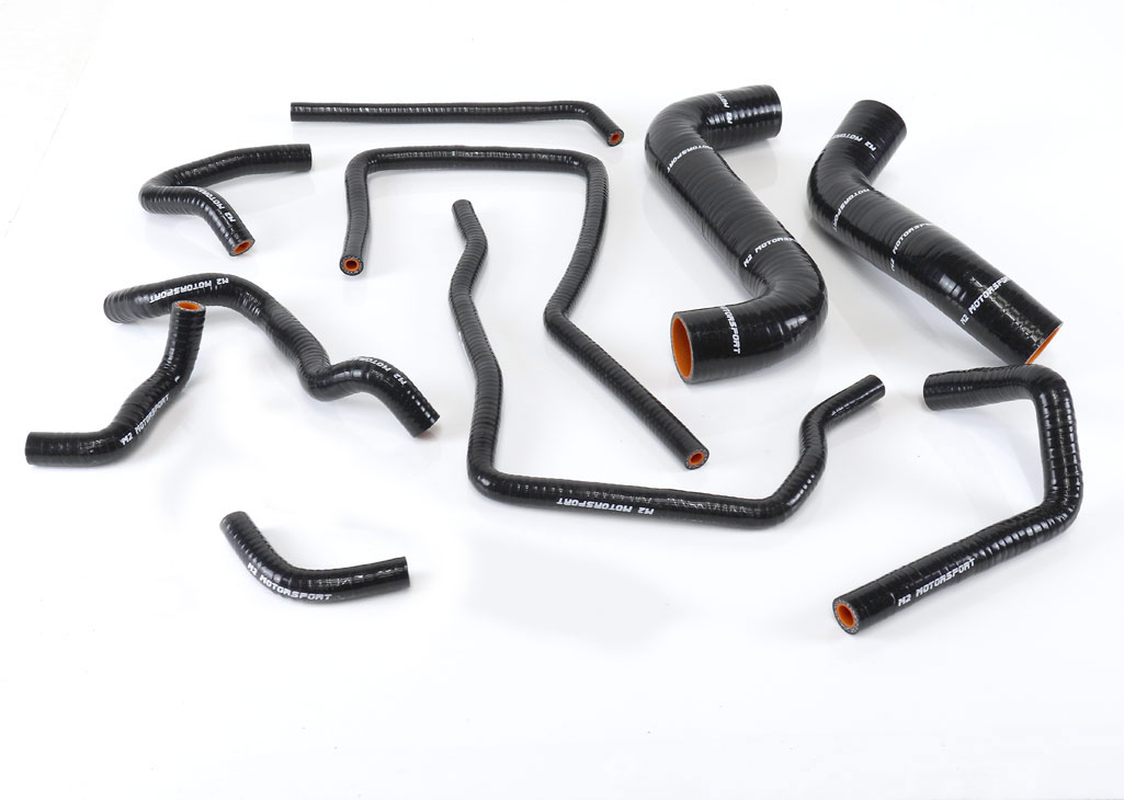 M2-SRH-SUB04BK / SUBARU IMPREZA GDA GDB BLACK SILICONE HOSES SET (01 - 07) | M2 MOTORSPORT