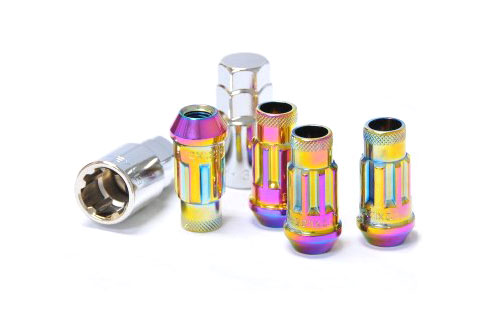 MU-32902N / MUTEKI  NEON CHROME LOCK NUTS M12x1.5mm 