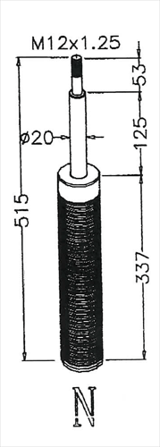 D2-WP-N52 / D2 RACING SPORT REPLACEMENT STRUT TYPE N 52mm ( CLICK - SEE DESCRIPTION)