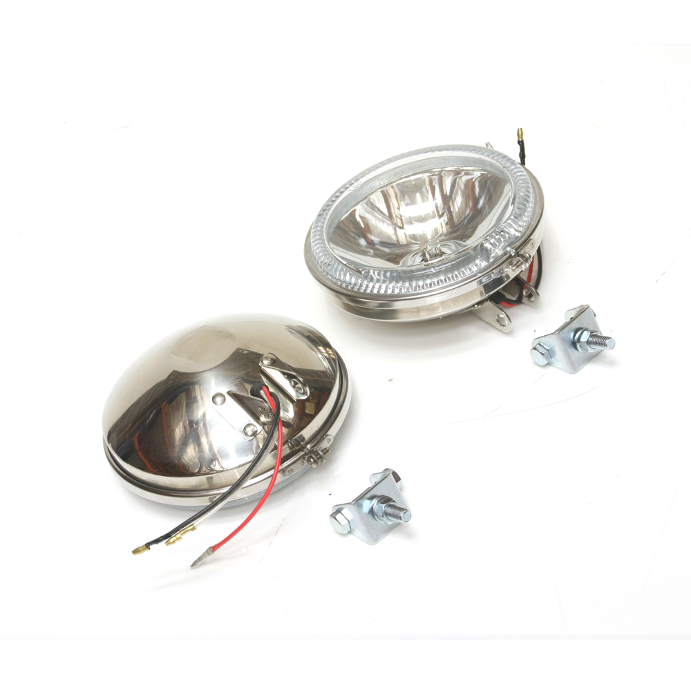 SP089SHR / PREMIUM STAINLESS ANGEL EYE SPOT LIGHTS  -  RED  EYES -  - 12 VOLT