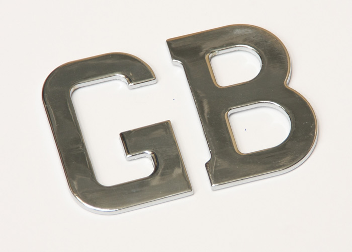 SP091 / CHROME PLATED GB BADGE - CLASSIC CAR  ESSENTIAL ITEM