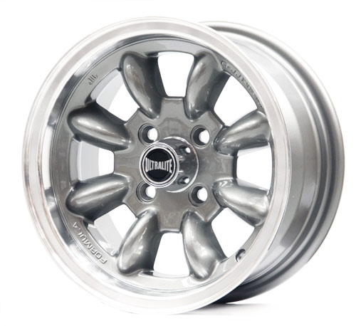 SPML2GML / ULTRALITE MINI WHEELS 13X6J - ET10 - 4x101.6 PCD - GUN GREY POLISHED RIM