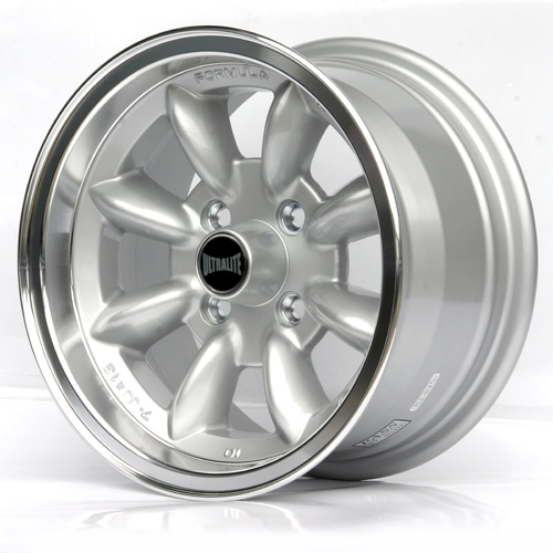 SPML3-L / ULTRALITE MINI WHEELS 13x7J - ET10 - 4x101.6 PCD - SILVER WITH POLISHED RIM