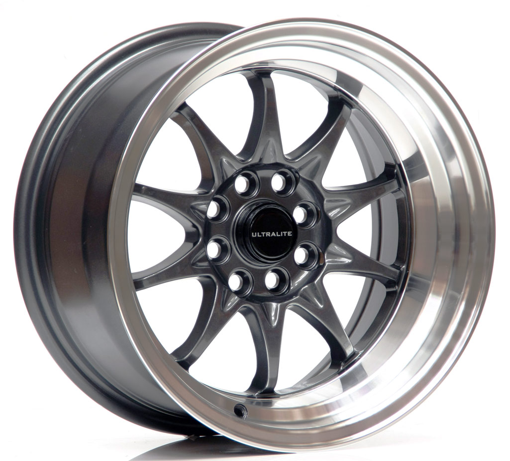 UL48-1580-1DGML / ULTRALITE UL48 15x8 - ET0 - 4x100+108 PCD - GUN METAL GREY POLISHED RIM