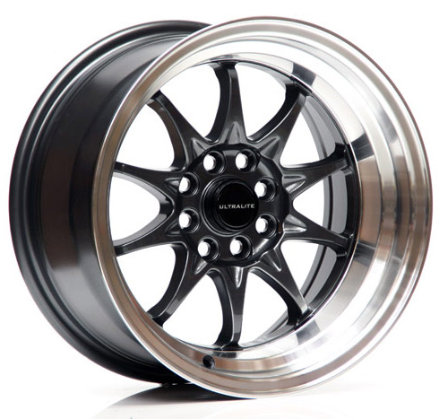 UL48-1590-1DGML / ULTRALITE UL48  15 x 9 - ET0 - 4x100+108 PCD - GUN GREY POLISHED RIM