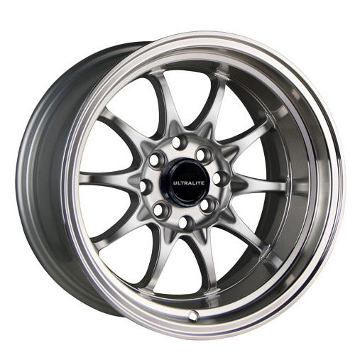 UL48-1590-1SML / ULTRALITE UL48 15 x 9 - ET0 - 4x100+108 PCD SILVER METALIC+ POLISHED RIM