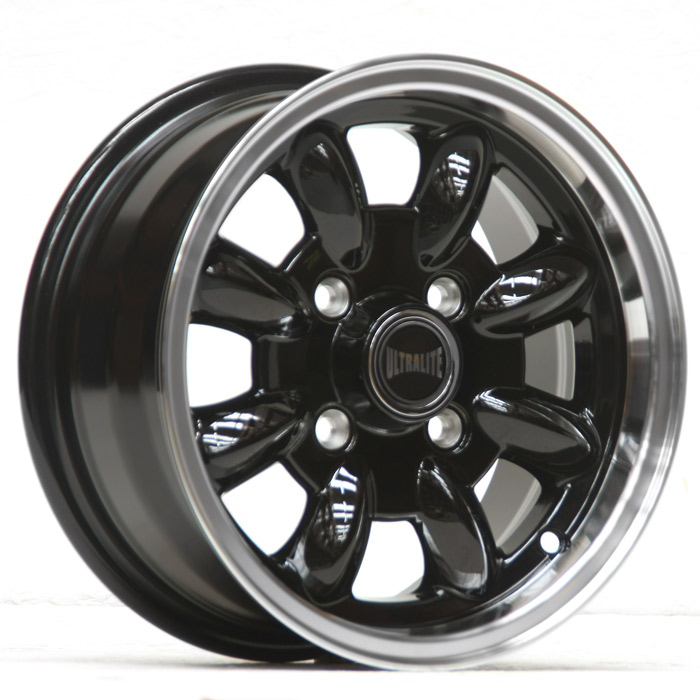 ULML1PBK / ULTRALITE MINI WHEELS 12x5.5J - ET20 - 4x101.6 PCD - GLOSS BLACK + MACHINED LIP