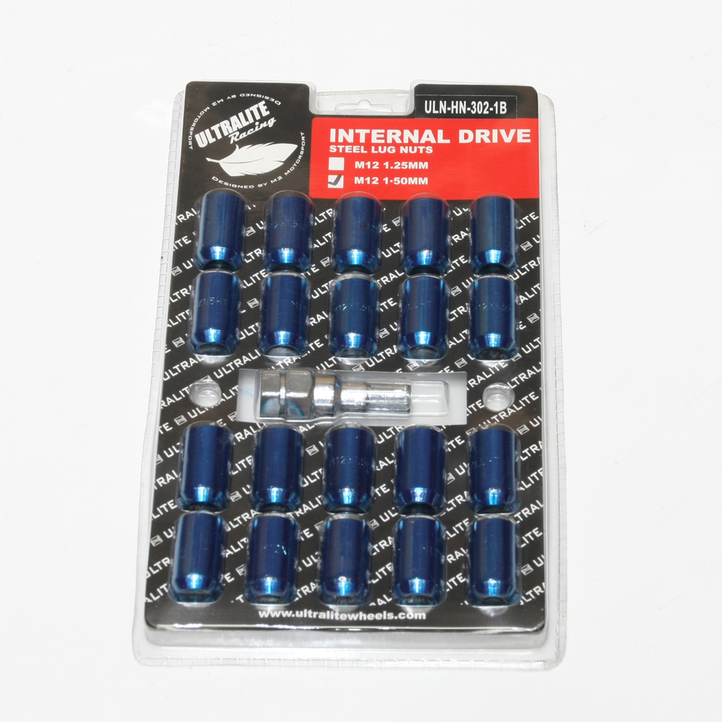 ULN-HN-302-1U / WHEEL NUTS M12 X 1.5MM BLUE - TUNER STYLE INTERNAL DRIVE