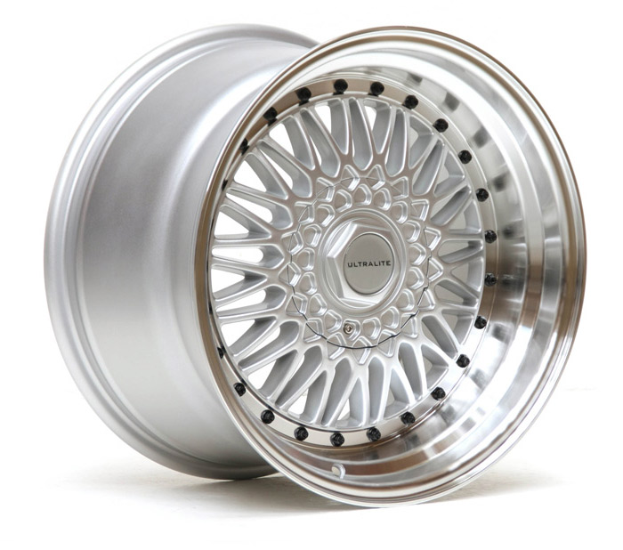 ULRS-1710-1SML / ULTRALITE RS 17x10 - ET20 - 4x100 + 5x100 PCD SILVER POLISHED RIM BLACK RIVET