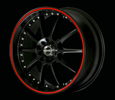 ULSPE-1875-2BKR / ULTRALITE SPEC 18 x 7.5 INCH - ET42 - 5x100+114.3 PCD BLACK + RED