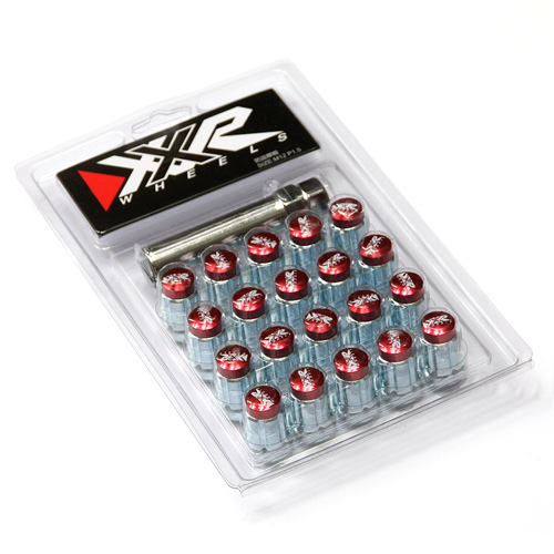 XR-NUT-F7E125R / XXR LUG NUT 7 SIDED NUTS + KEY  M12x1.25 RED PACK OF 20
