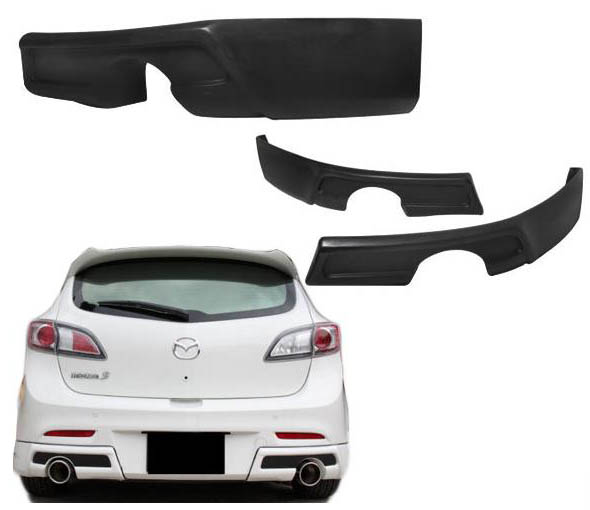 DS-M3-09P01-RL / MAZDA 3  - 2 PIECE -  REAR SPLITTER APRON 2.5 DUAL EXHAUST 