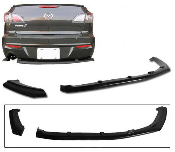 DS-M3-P1352-RL / MAZDA 3 2Pc REAR SPLITTERS 4Dr 09-on